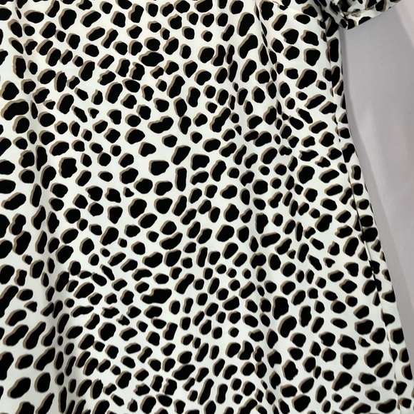 Ann Taylor Women’s Brown White Leopard Animal Print Short Sleeve T Shirt Dress - Picture 10 of 11
